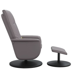 Fauteuil inclinable de massage avec repose-pied gris similicuir