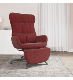 Chaise de relaxation avec repose-pied Rouge bordeaux Tissu