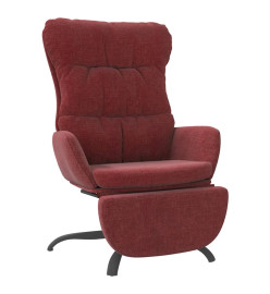 Chaise de relaxation avec repose-pied Rouge bordeaux Tissu