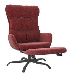 Chaise de relaxation avec repose-pied Rouge bordeaux Tissu