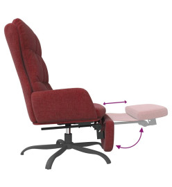 Chaise de relaxation avec repose-pied Rouge bordeaux Tissu