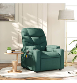 Fauteuil de massage inclinable Vert foncé Tissu