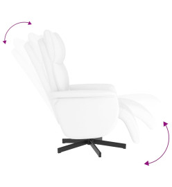 Fauteuil inclinable avec repose-pieds blanc similicuir