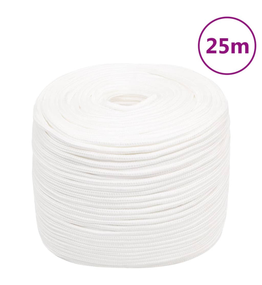 Corde de bateau Blanc complet 6 mm 25 m Polypropylène