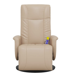 Fauteuil inclinable de massage repose-pieds cappuccino