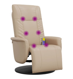 Fauteuil inclinable de massage repose-pieds cappuccino