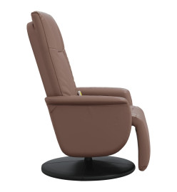 Fauteuil inclinable de massage repose-pieds marron similicuir