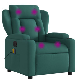 Fauteuil de massage inclinable Vert foncé Tissu