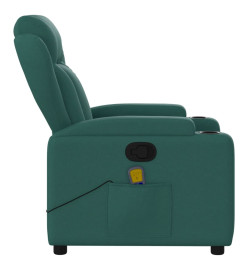 Fauteuil de massage inclinable Vert foncé Tissu