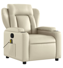 Fauteuil inclinable de massage Crème Similicuir