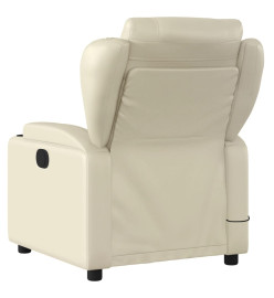 Fauteuil inclinable de massage Crème Similicuir