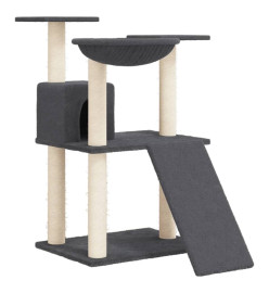 Arbre à chat avec griffoirs en sisal Gris foncé 83 cm