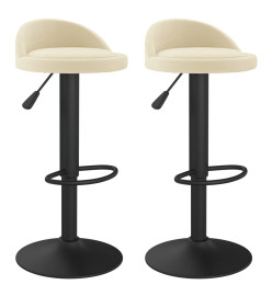 Tabourets de bar lot de 2 crème velours