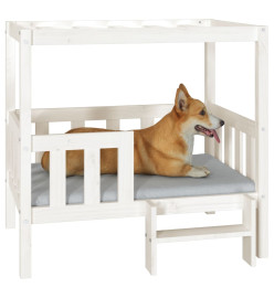 Lit pour chien Blanc 95,5x73,5x90 cm Bois de pin solide