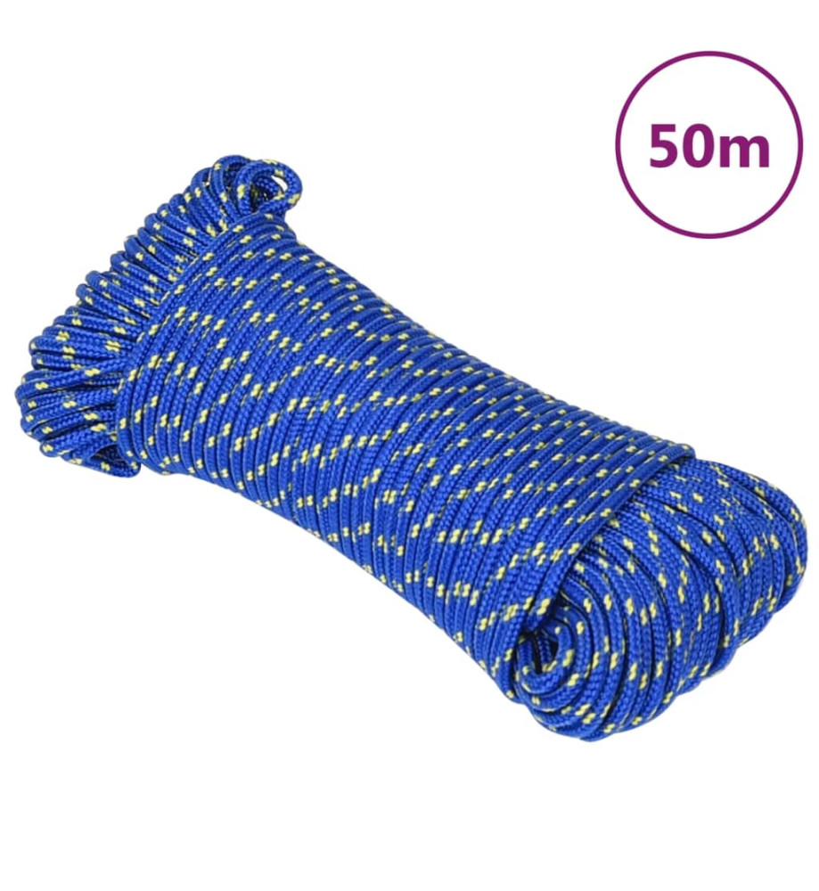 Corde de bateau Bleu 5 mm 50 m Polypropylène