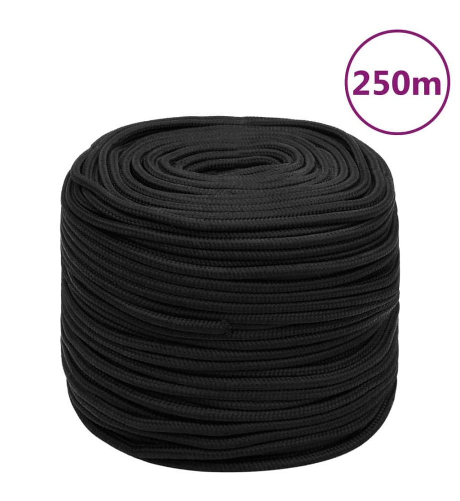 Corde de bateau Noir complet 10 mm 250 m polypropylène