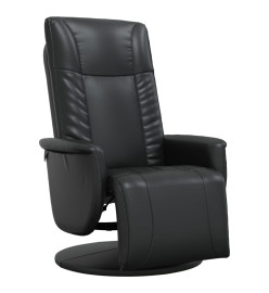 Fauteuil inclinable avec repose-pieds noir similicuir