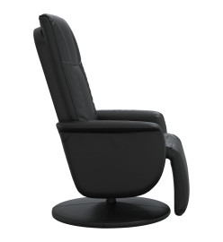 Fauteuil inclinable avec repose-pieds noir similicuir