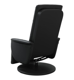 Fauteuil inclinable avec repose-pieds noir similicuir