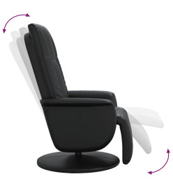 Fauteuil inclinable avec repose-pieds noir similicuir