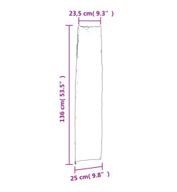 Housse de parapluie de jardin noir 136x25/23,5 cm oxford 420D
