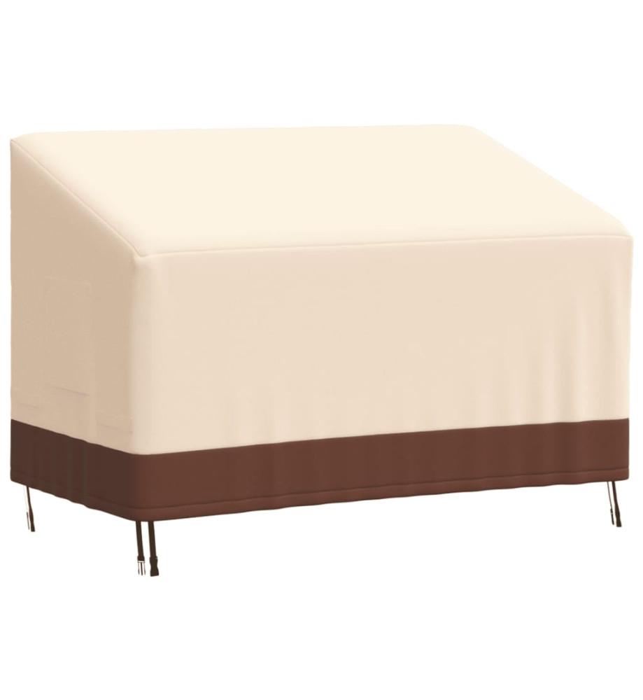 Housse de banc 2 places beige 132x71x56/81 cm oxford 600D