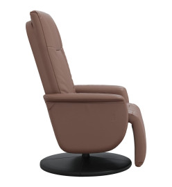 Fauteuil inclinable avec repose-pieds marron similicuir