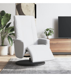 Fauteuil inclinable avec repose-pieds blanc similicuir