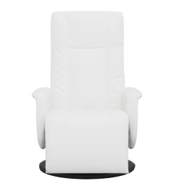 Fauteuil inclinable avec repose-pieds blanc similicuir