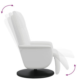 Fauteuil inclinable avec repose-pieds blanc similicuir