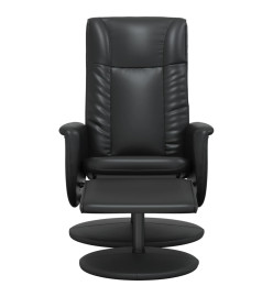 Fauteuil inclinable avec repose-pied noir similicuir