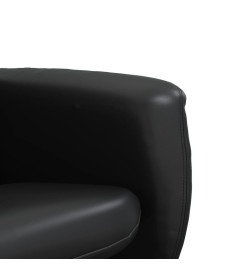 Fauteuil inclinable avec repose-pied noir similicuir