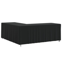 Housse pour canapé en forme de L noir 254x254x86 cm oxford 420D