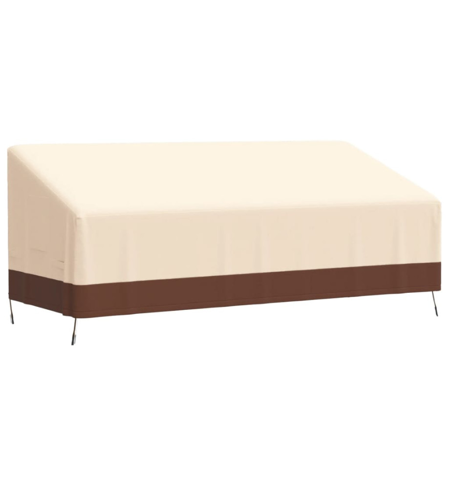 Housse de banc 3 places beige 204x86x48/73 cm oxford 600D