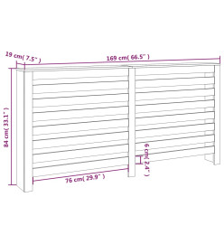 Cache-radiateur Blanc 169x19x84 cm Bois massif de pin