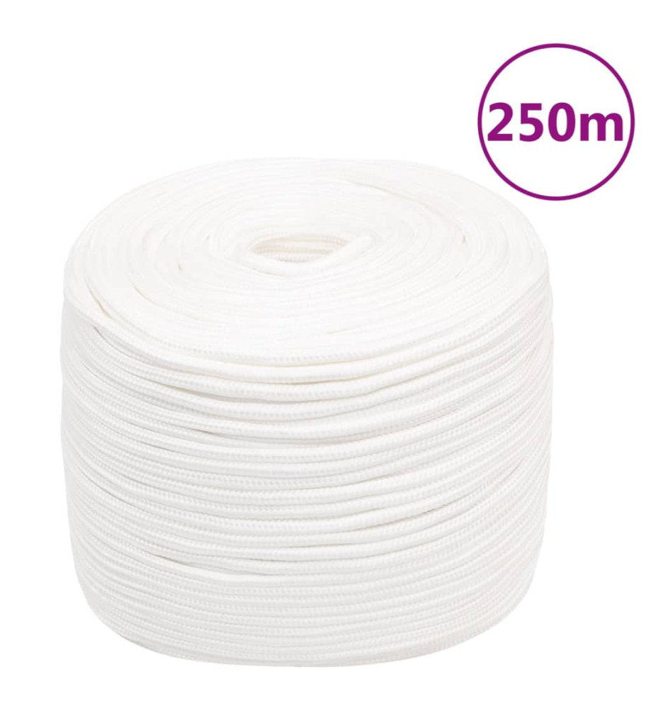 Corde de bateau Blanc complet 10 mm 250 m Polypropylène