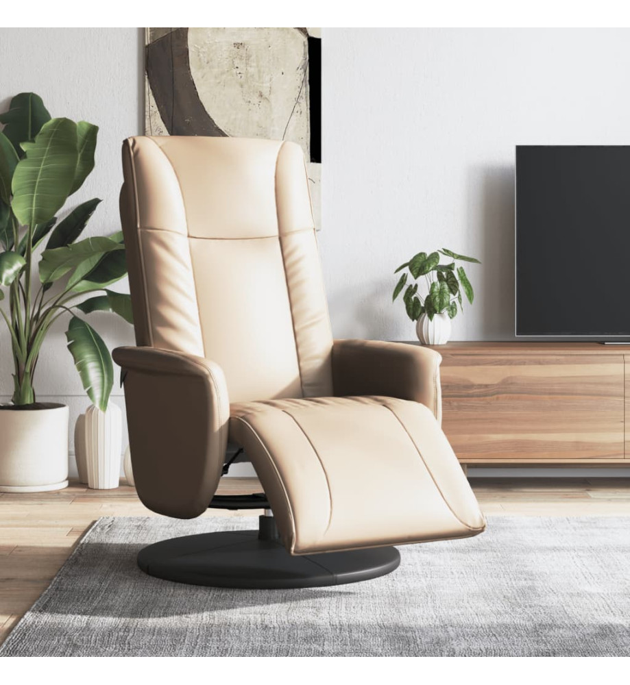 Fauteuil inclinable avec repose-pieds cappuccino similicuir