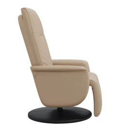 Fauteuil inclinable avec repose-pieds cappuccino similicuir