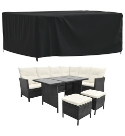 Housse de salon de jardin noir 242x182x100 cm oxford 420D