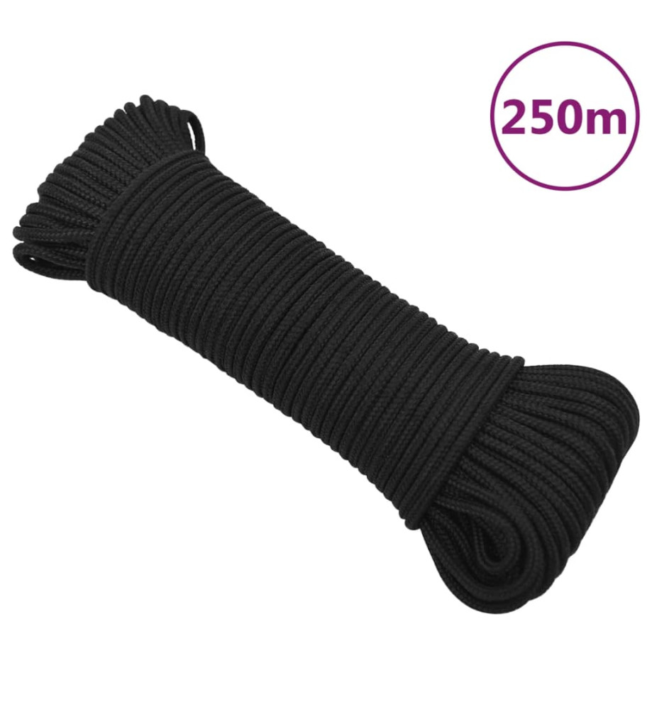 Corde de bateau Noir complet 4 mm 250 m polypropylène