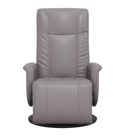 Fauteuil inclinable avec repose-pieds gris similicuir