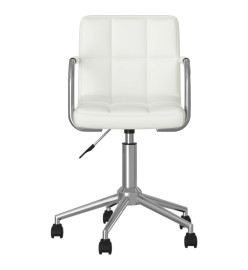 Chaise de bureau pivotante Blanc Similicuir