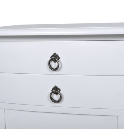 Table de chevet avec 2 tiroirs Blanc