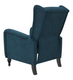 Fauteuil de massage inclinable bleu velours