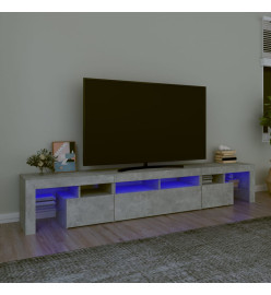 Meuble TV avec lumières LED Gris béton 230x36,5x40 cm