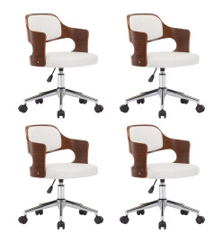 Chaises pivotantes à manger lot de 4 bois courbé et similicuir