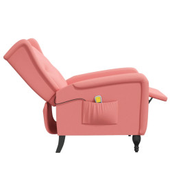 Fauteuil de massage inclinable rose velours