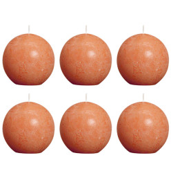 Bolsius Bougie boule rustique 80 mm Orange 6 pcs