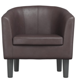 Fauteuil cabriolet marron similicuir