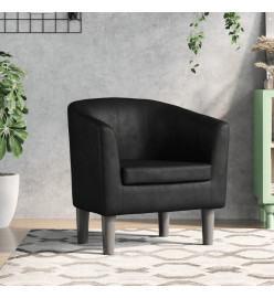 Fauteuil cabriolet noir similicuir